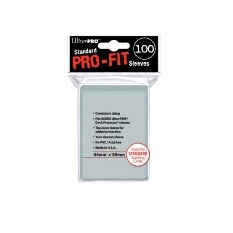 Ultra PRO: Pro-Fit Standard Clear Inner Sleeves (100-Pack) [64mm x 89mm]