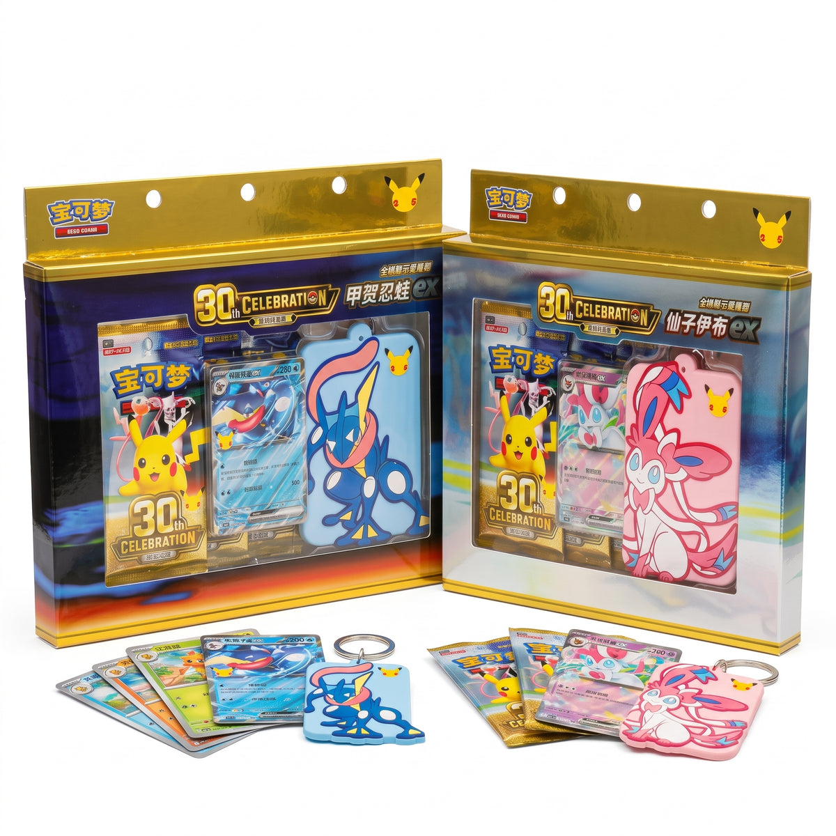 Pokémon TCG: 30th Anniversary Celebration – Card Display Set (Greninja ex / Sylveon ex) [Simplified Chinese]
